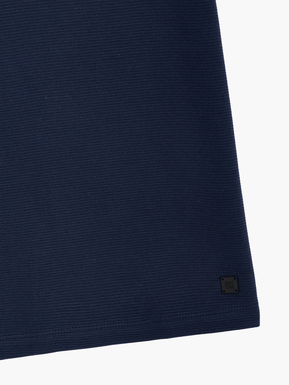 T-shirt texturé ottoman à manches courtes bleu foncé