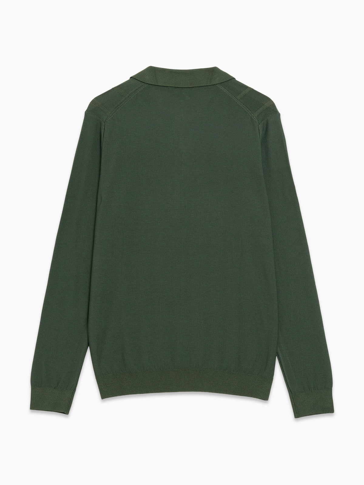 Haut en maille vert à col ouvert et coutures verticales