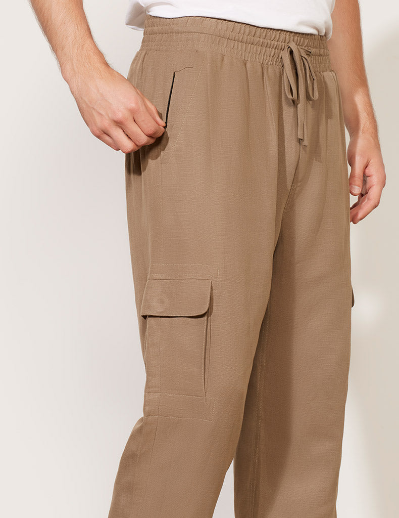 Pantalon cargo à cordon de serrage