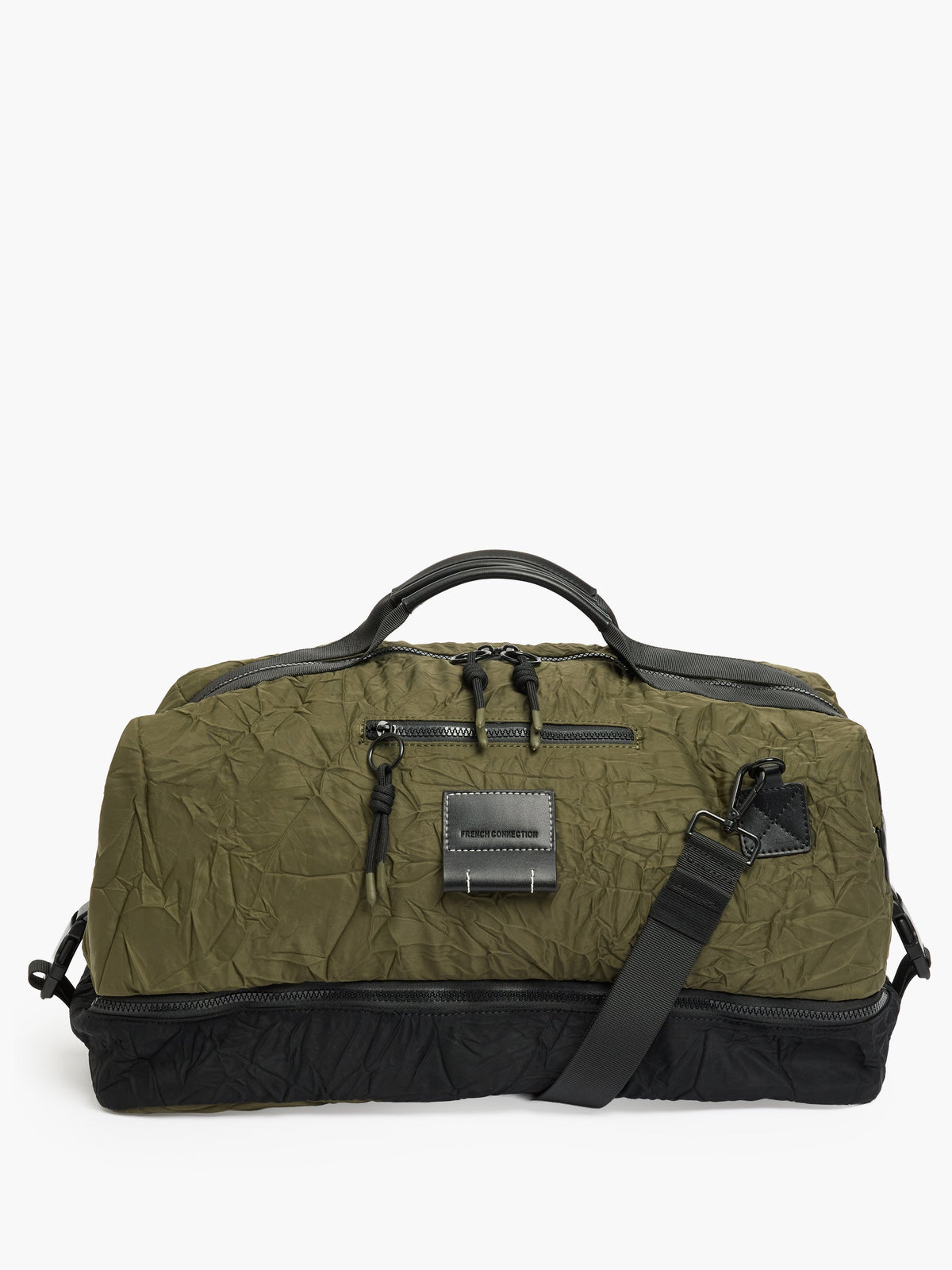 Sac de sport fourre-tout kaki froissé